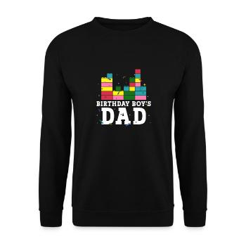 Le père d’un garçon d’anniversaire construit des blocs de construction - Sweat-shirt Unisexe - noir - Devant - Alina (178cm) & Michal (187cm)