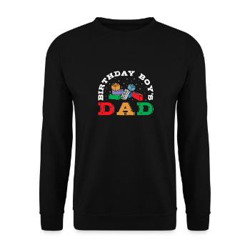 Le père d’un garçon d’anniversaire construit des blocs de construction - Sweat-shirt Unisexe - noir - Devant - Alina (178cm) & Michal (187cm)