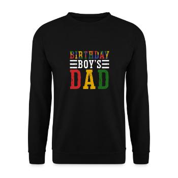 Father of birthday boy builds building blocks - Unisex Sweatshirt - black - Front - Alina (178cm) & Michal (187cm)