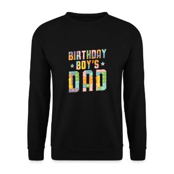 Father of birthday boy builds building blocks - Unisex Sweatshirt - black - Front - Alina (178cm) & Michal (187cm)