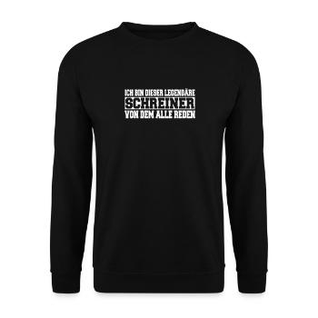 Herren Bin dieser legendäre Schreiner Spruch - Unisex Pullover - Schwarz - Vorne - Alina (178cm) & Michal (187cm)