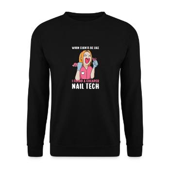 Nail technician Manicurist Polish nail art - Unisex Sweatshirt - black - Front - Alina (178cm) & Michal (187cm)