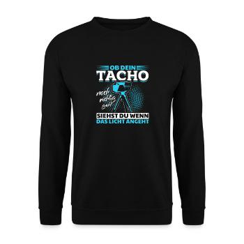 Tuning - Ob Dein Tacho Richtig Geht - PS Liebhaber - Unisex Pullover - Schwarz - Vorne - Alina (178cm) & Michal (187cm)