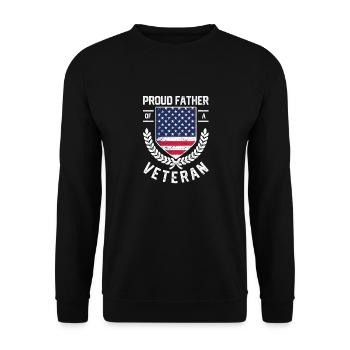 Fier père d’un père militaire vétéran - Sweat-shirt Unisexe - noir - Devant - Alina (178cm) & Michal (187cm)
