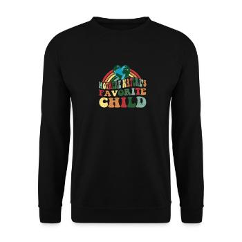 L’enfant préféré de Mère Nature : Jour de la Terre Rétro - Sweat-shirt Unisexe - noir - Devant - Alina (178cm) & Michal (187cm)