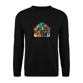 Jour de la Terre Vintage Le Chid préféré de Mère Nature - Sweat-shirt Unisexe - noir - Devant - Alina (178cm) & Michal (187cm)