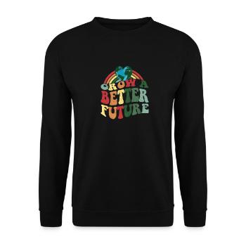 Grow A Better Future - Earth Day Celebration - Unisex Sweatshirt - black - Front - Alina (178cm) & Michal (187cm)