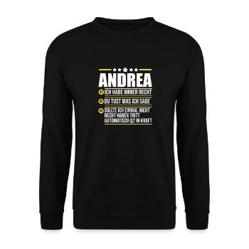 Andrea - Unisex Pullover - Schwarz - Vorne - Alina (178cm) & Michal (187cm)