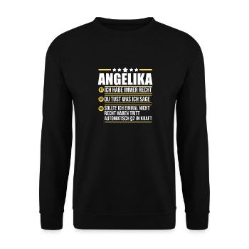 Angelika - Unisex Pullover - Schwarz - Vorne - Alina (178cm) & Michal (187cm)