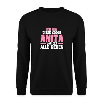 Anita - Unisex Pullover - Schwarz - Vorne - Alina (178cm) & Michal (187cm)