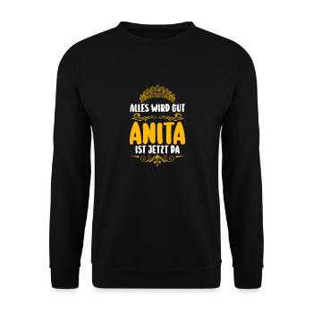 Anita - Unisex Pullover - Schwarz - Vorne - Alina (178cm) & Michal (187cm)