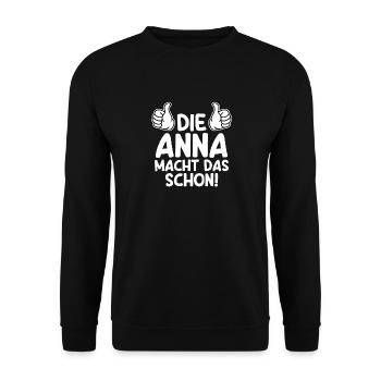 Anna - Unisex Pullover - Schwarz - Vorne - Alina (178cm) & Michal (187cm)