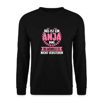 Anja - Unisex Pullover - Schwarz - Vorne - Alina (178cm) & Michal (187cm)