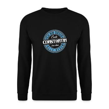 Constantin Geschenkidee Geschenk Geburtstag - Unisex Pullover - Schwarz - Vorne - Alina (178cm) & Michal (187cm)