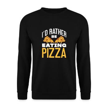 I'd Rather Be Eating Pizza - Pizza Eater Italian - Unisex Sweatshirt - black - Front - Alina (178cm) & Michal (187cm)