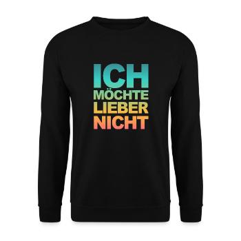 Bartleby der Schreiber - Ich möchte lieber nicht - Unisex Pullover - Schwarz - Vorne - Alina (178cm) & Michal (187cm)