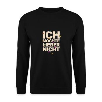 Bartleby der Schreiber - Ich möchte lieber nicht - Unisex Pullover - Schwarz - Vorne - Alina (178cm) & Michal (187cm)