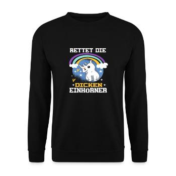 Save The Chubby Unicorns - Unisex Pullover - Schwarz - Vorne - Alina (178cm) & Michal (187cm)
