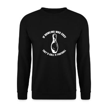 Bowler Kegeln Bowling Kegelverein Bowlingverein - Unisex Pullover - Schwarz - Vorne - Alina (178cm) & Michal (187cm)