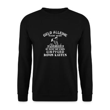 Reiterin Geschenk Spruch Reitsport Reiterhof - Unisex Pullover - Schwarz - Vorne - Alina (178cm) & Michal (187cm)