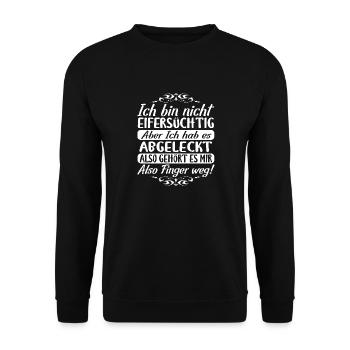 Sorry Ladys Paar Pärchen Eifersüchtige Freundin - Unisex Pullover - Schwarz - Vorne - Alina (178cm) & Michal (187cm)