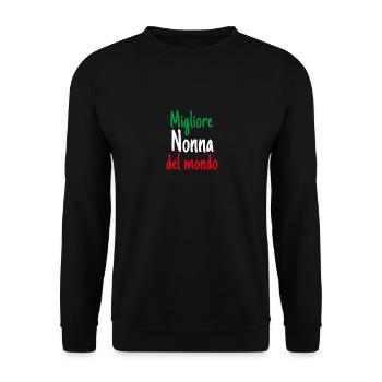 Migliore Nonna Del Monde Beste Großmutter - Unisex Pullover - Schwarz - Vorne - Alina (178cm) & Michal (187cm)
