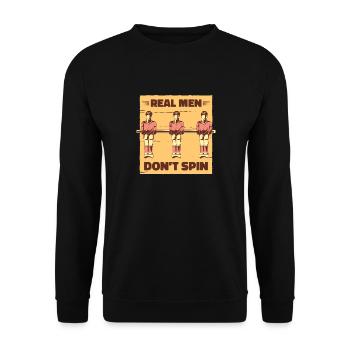 Drôle de baby-foot rétro Dessin animé de football de table - Sweat-shirt Unisexe - noir - Devant - Alina (178cm) & Michal (187cm)
