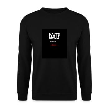 halt - Unisex Pullover - Schwarz - Vorne - Alina (178cm) & Michal (187cm)