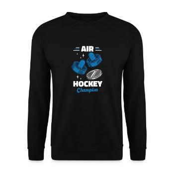 Dessin animé du champion de hockey sur air - Sweat-shirt Unisexe - noir - Devant - Alina (178cm) & Michal (187cm)