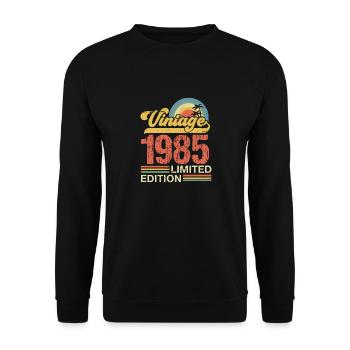1985 - Sweat-shirt Unisexe - noir - Devant - Alina (178cm) & Michal (187cm)