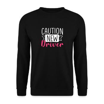 Caution Driver Driving School Driving Lessons Driving Licence - Unisex Sweatshirt - black - Front - Alina (178cm) & Michal (187cm)