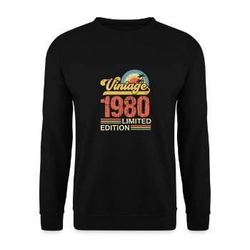 1980 - Unisex Pullover - Schwarz - Vorne - Alina (178cm) & Michal (187cm)
