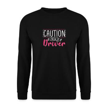 Caution Driver Driving School Driving Lessons Driving Licence - Unisex Sweatshirt - black - Front - Alina (178cm) & Michal (187cm)