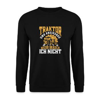 Lustiger Zimmermann Tischler Schreiner Kreissäge - Unisex Pullover - Schwarz - Vorne - Alina (178cm) & Michal (187cm)