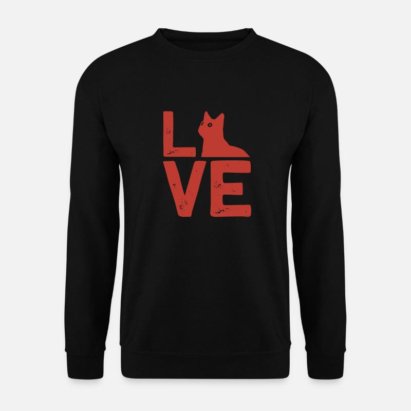 love cat - Unisex Pullover - Schwarz