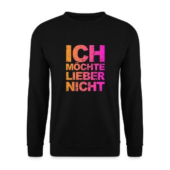 Bartleby der Schreiber - Ich möchte lieber nicht - Unisex Pullover - Schwarz - Vorne - Alina (178cm) & Michal (187cm)