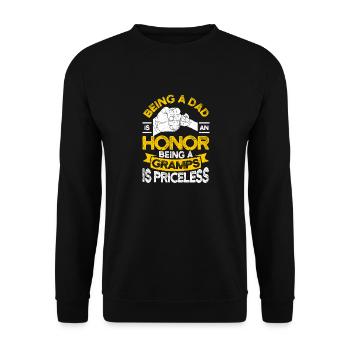 Being a DAD is an honor to be a grandpa - Unisex Sweatshirt - black - Front - Alina (178cm) & Michal (187cm)