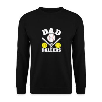 Père de joueurs de baseball Drôle de père - Sweat-shirt Unisexe - noir - Devant - Alina (178cm) & Michal (187cm)