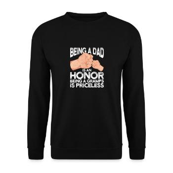 Being a DAD is an honor to be a grandpa - Unisex Sweatshirt - black - Front - Alina (178cm) & Michal (187cm)