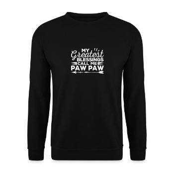 Mes plus grandes bénédictions Appelez-moi Paw Paw Vintage - Sweat-shirt Unisexe - noir - Devant - Alina (178cm) & Michal (187cm)