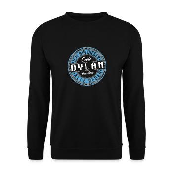 Dylan Geschenkidee Geschenk Geburtstag - Unisex Pullover - Schwarz - Vorne - Alina (178cm) & Michal (187cm)