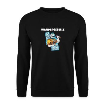 Wandergesellen Wandersmann Wandergeselle - Unisex Pullover - Schwarz - Vorne - Alina (178cm) & Michal (187cm)