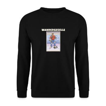 Wandergesellen Wandersmann Träume verwirkliche - Unisex Pullover - Schwarz - Vorne - Alina (178cm) & Michal (187cm)