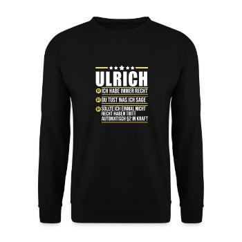 Ulrich - Unisex Pullover - Schwarz - Vorne - Alina (178cm) & Michal (187cm)