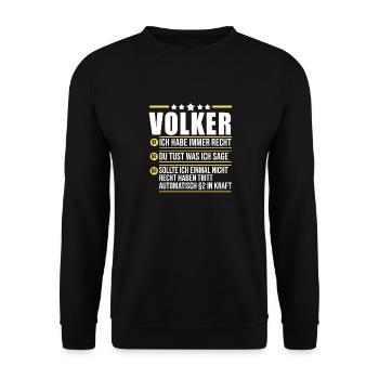 Volker - Unisex Pullover - Schwarz - Vorne - Alina (178cm) & Michal (187cm)