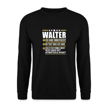 Walter - Unisex Pullover - Schwarz - Vorne - Alina (178cm) & Michal (187cm)