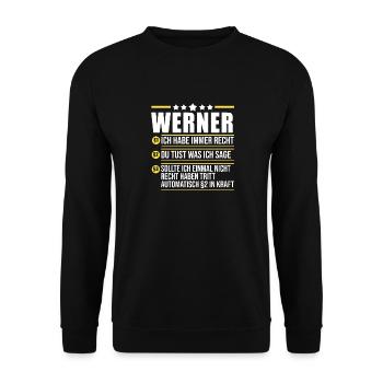 Werner - Unisex Pullover - Schwarz - Vorne - Alina (178cm) & Michal (187cm)