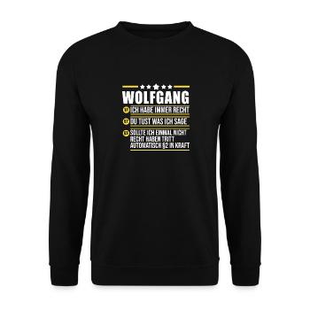 Wolfgang - Unisex Pullover - Schwarz - Vorne - Alina (178cm) & Michal (187cm)