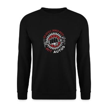 Ich spiele immer noch mit Autos - PS Liebhaber - Unisex Pullover - Schwarz - Vorne - Alina (178cm) & Michal (187cm)
