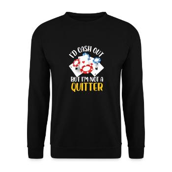 I'd Cashout But I'm not a Quitter | Casino - Unisex Pullover - Schwarz - Vorne - Alina (178cm) & Michal (187cm)